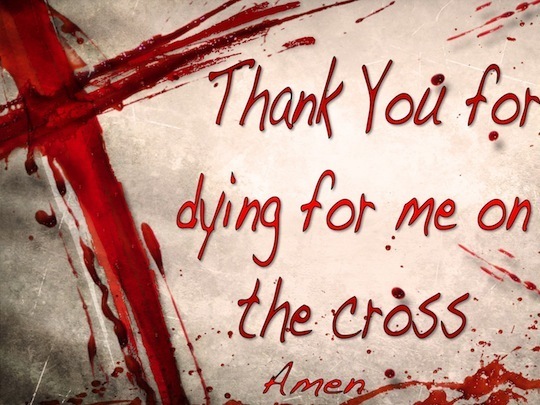 Today, we are thankful for the sacrifice made on the cross. The